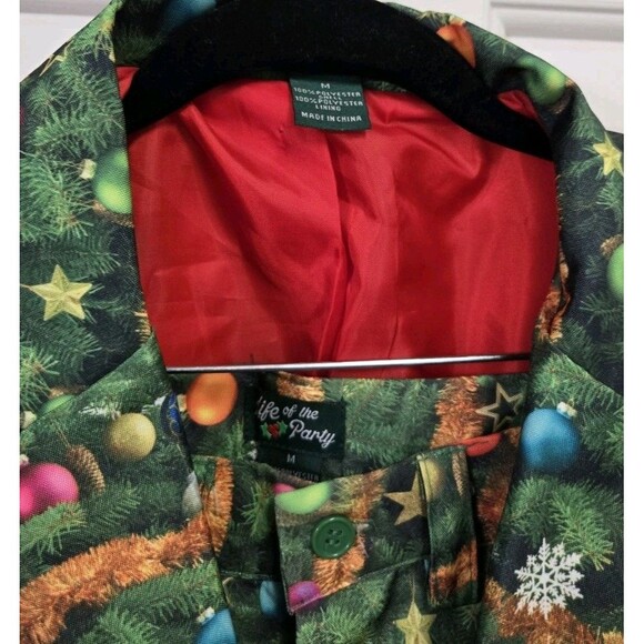 Mens LIFE OF THE PARTY Sz M Multi-Color Christmas Tree Jacket and Pants Suit FUN - Picture 3 of 5